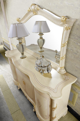 Consola con espejo, consoleta de lujo, cómoda, consolas clásicas Italia nuevas