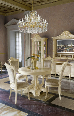 Mesas de estilo barroco y rococó, mesas redondas, muebles nuevos, mesa de comedor clásica redonda