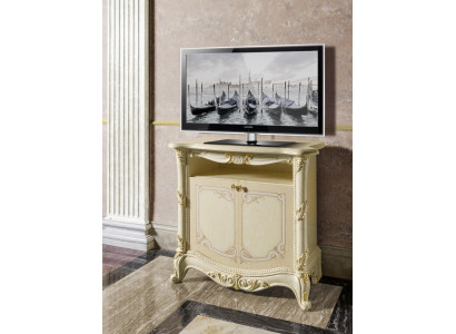 Mueble de TV RTV, estante de diseño para sala de estar, madera beige, estantes, mueble bajo de Italia, nuevo.