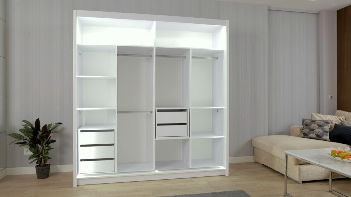 Modernos armarios de madera blanca armario de dormitorio armario alto