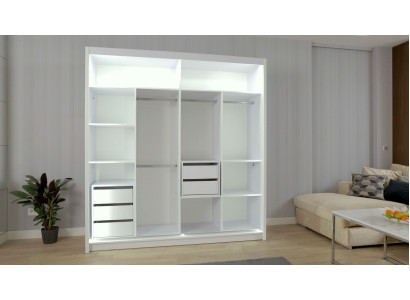 Modernos armarios de madera blanca armario de dormitorio armario alto