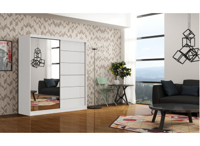 Diseño de armarios de dormitorio de madera para ropa nuevos. Armario elegante de lujo con puertas correderas.