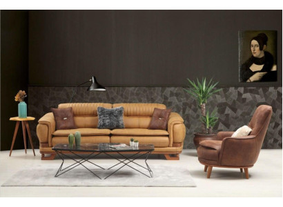 Conjunto de sala de estar Sofá de lujo Conjunto completo de sofás de 3+1 plazas Sillón