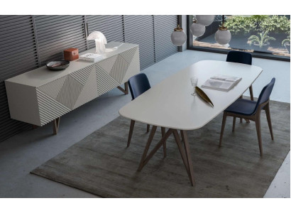 Juego de comedor Conjunto de comedor moderno Aparador blanco con espacio de almacenamiento