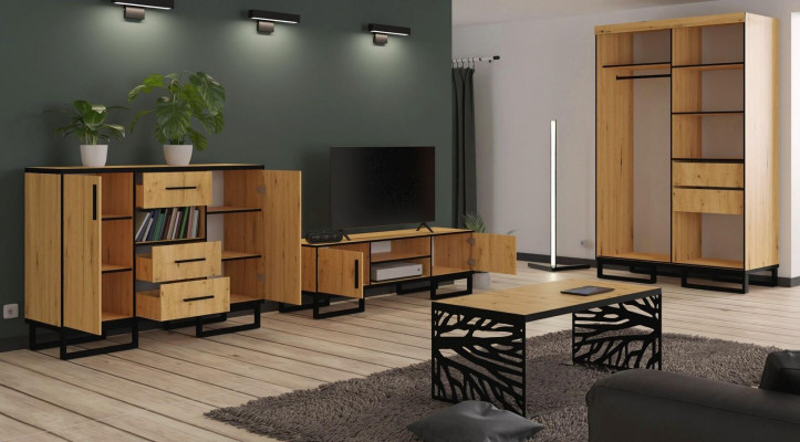 Muebles de salón cajoneras armario mesa nuevo 4 piezas conjunto de sala de estar vitrina cómoda