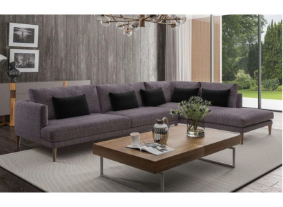 Conjunto de sofás en forma de L, textiles, muebles modernos para el hogar.