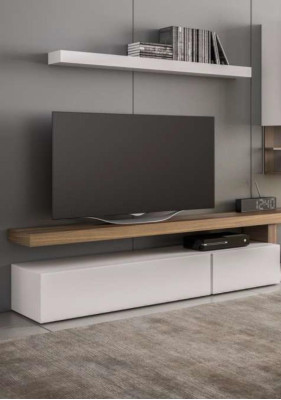 Muebles blancos para pared, modernos armarios suspendidos, estantes de pared, soporte de TV, aparador