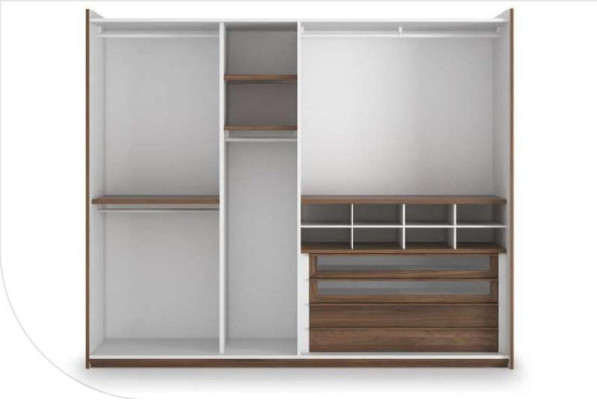 Moderno armario con puertas de espejo Mobiliario de dormitorio.