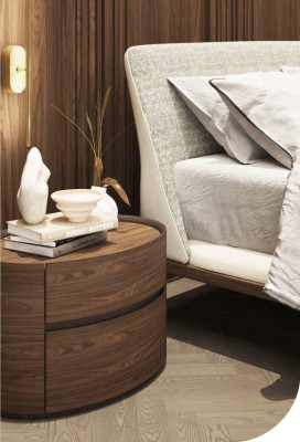 Cama blanca Marco de cama de lujo Muebles de dormitorio modernos Estructura de madera