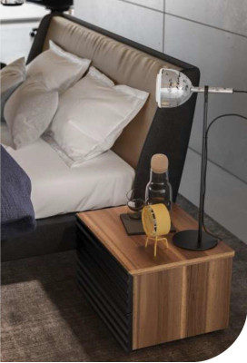 Dormitorio Set Cama 2x mesita de noche Muebles completos Camas Nogal natural