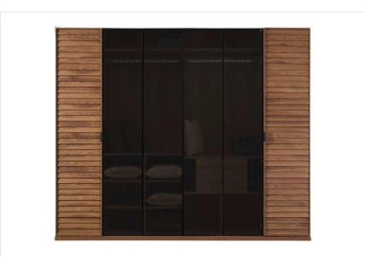 Armario con puertas correderas de cristal, muebles de dormitorio, espejo marrón.