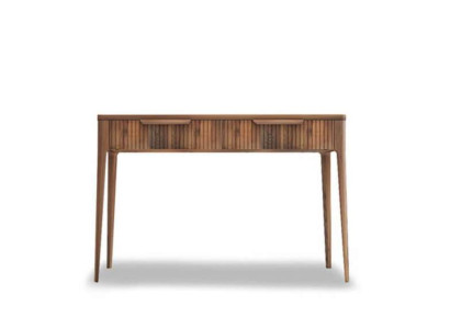 Mesa de consola de madera de nogal natural - mármol negro Toros
