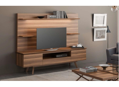 Nuez natural estantes de lujo Estantes colgantes de muebles de sala de estar modernos nuevos