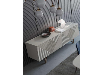 Moderno Cómoda Gris de lujo Aparador Bajo con espacio de almacenamiento Estilo