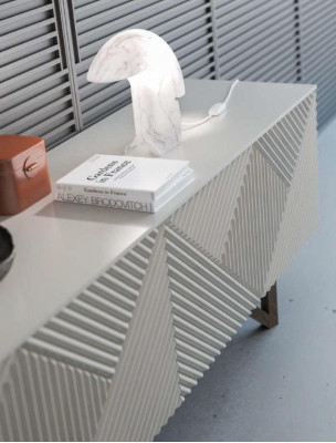Moderno Cómoda Gris de lujo Aparador Bajo con espacio de almacenamiento Estilo