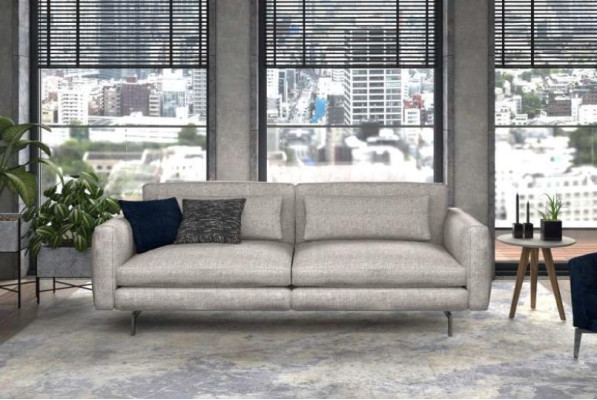 Sofá gris Colección de sofás Juego de muebles de asiento Muebles de salón Sofá Textil
