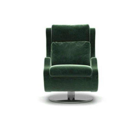 Sillón verde muebles de sala de estar individual Elegante sillón tipo cóctel moderno