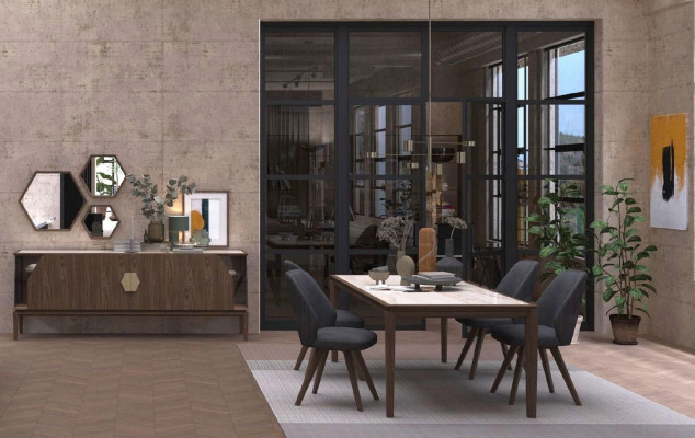 Comedor Mesa de cocina Muebles de madera maciza de lujo Muebles modernos de diseño