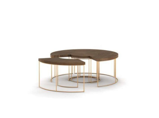 Mesa de centro redonda moderna mesas auxiliares de lujo muebles de madera mesa de sala de estar