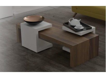 Juego de mesas de centro Nogal Natural Muebles de salón Mesas auxiliares Modernas Nuevas