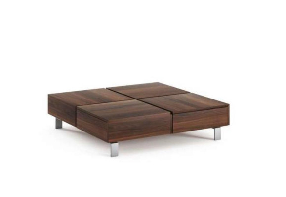 Mesa de centro de lujo de nogal natural para sala de estar con diseño de interiores nuevo.