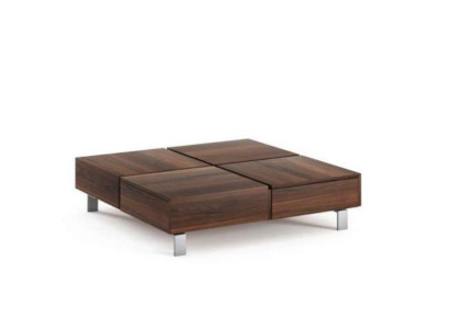 Mesa de centro de lujo de nogal natural para sala de estar con diseño de interiores nuevo.