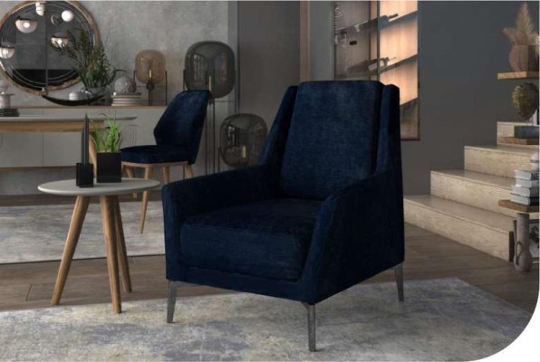 Silla de relax azul moderna de una plaza mueble de salón sillón de club nuevo