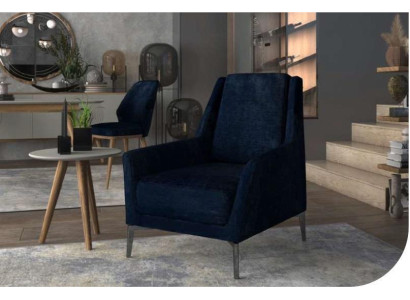 Silla de relax azul moderna de una plaza mueble de salón sillón de club nuevo