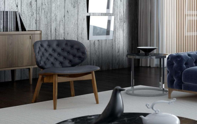 Silla Chesterfield de lujo de una plaza para comedor y sala de estar.