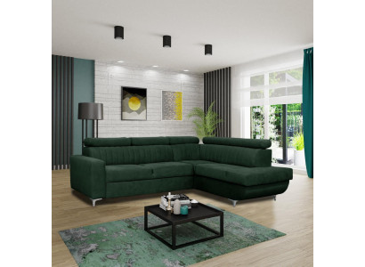 Sofás en forma de L de tela Sofá Esquina Asiento Sofá Sala de estar moderno Sofá verde Muebles