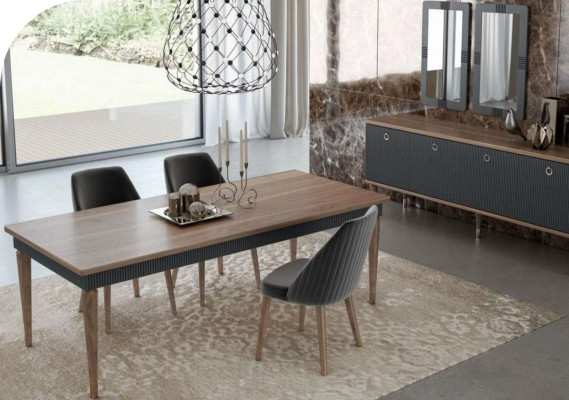 Silla de lujo moderna gris, una sola pieza, muebles de madera, sillas de cocina.