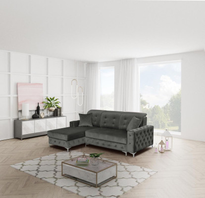 Sofá cama Chesterfield, sofá acolchado, sofá en forma de L, sofá moderno.