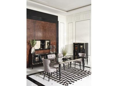 Gran conjunto de comedor, grupo de comedor, mesa de comedor, sillas 10 piezas negro madera.