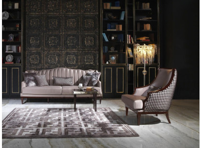 Conjunto de sofá de cuatro plazas, sillón, mesa auxiliar, sofá de tela gris acolchado.