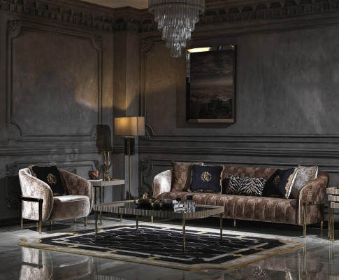 Sofá de tres plazas, sillón, sofá de tela beige, sofá tapizado, mesa de centro