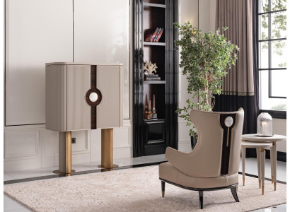 Silla Grupo Sala de estar Bar moderno Sillón orejero beige Armario