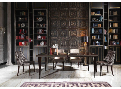 Rincón de comida comedor conjunto de comedor de lujo mesa sillas negro madera 7 piezas