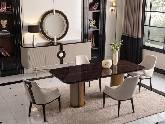 Mesa de comedor mesa de comedor mesa de madera mesa de madera comedor marrón lujo