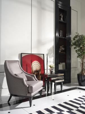 Conjunto completo de sillones de sala de estar con mesas auxiliares 4 piezas Sillón orejero gris