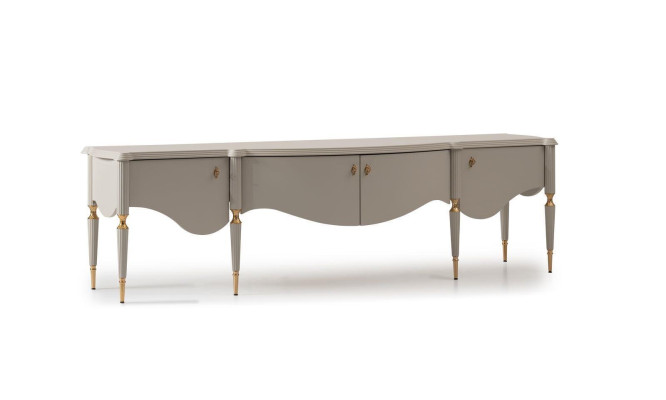 Aparador RTV Mueble bajo para TV Soporte Beige Madera Mesa de salón Armario