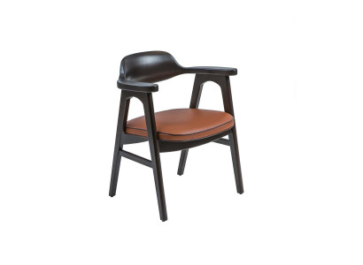 Silla de comedor con reposabrazos en negro silla de madera innovadora diseño de muebles asiento.