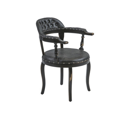 Silla de diseño de lujo tapizada con asiento acolchado, silla de madera para comedor con apoyabrazos.
