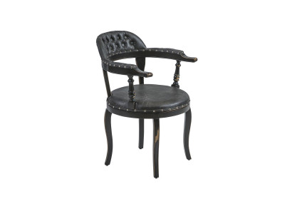 Silla de diseño de lujo tapizada con asiento acolchado, silla de madera para comedor con apoyabrazos.
