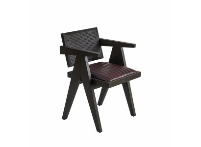 Silla de madera diseño marrón con reposabrazos, mobiliario de comedor, asiento, totalmente nuevo.