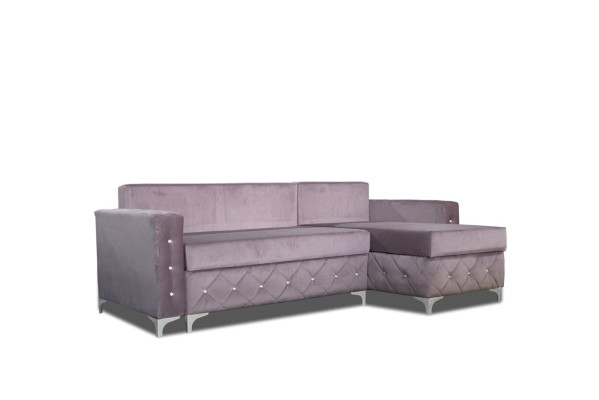 Sofá de esquina de terciopelo Sofá cama de lujo Sofá en forma de L Tapizado Nuevo