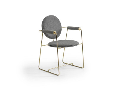 Silla de comedor, silla diseñada con reposabrazos, muebles modernos, silla tapizada