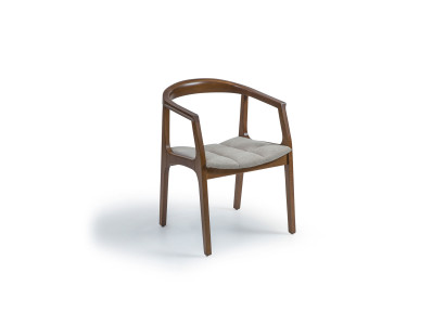 Silla marrón con reposabrazos Diseño moderno de comedor Muebles de diseño de silla de madera