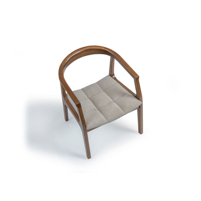 Silla marrón con reposabrazos Diseño moderno de comedor Muebles de diseño de silla de madera