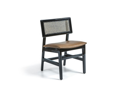 Silla de comedor negra de madera nueva mueble tapizada asiento diseño moderno.