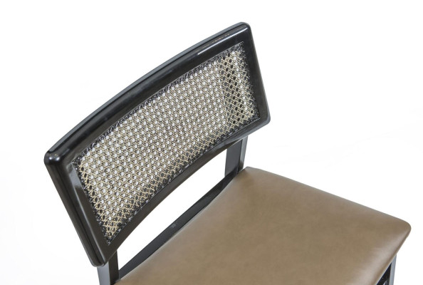 Silla de comedor negra de madera nueva mueble tapizada asiento diseño moderno.